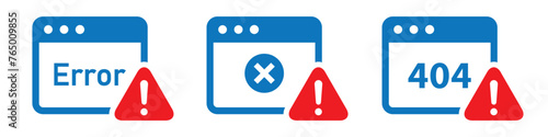 Web error page icon. Web warning page icon, vector illustration