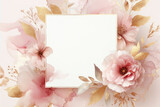 white frame with pink flower border