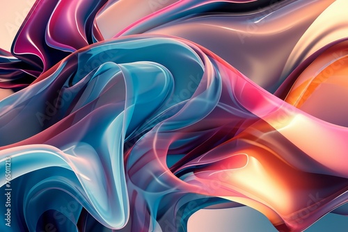 Non-linear Abstract smooth wavy. Luxury art. Generate Ai