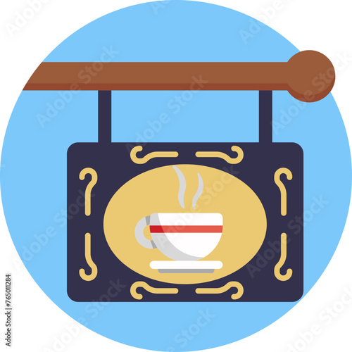 Invite customers in with a charming signboard icon, beckoning them to indulge in your coffee shop's aromatic delight.