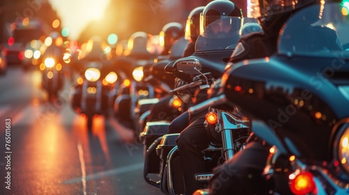 A team of police officers on motorcycle photo