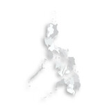 Philippines political map of administrative divisions - regions. Grey blank flat vector map with dropped shadow.