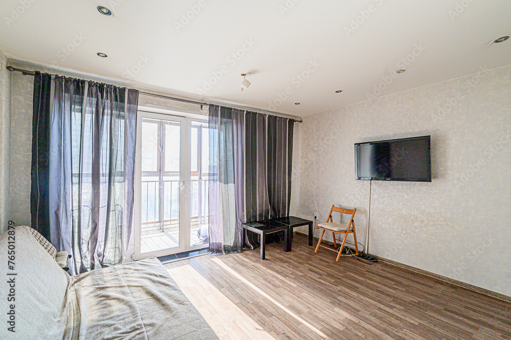 Fototapeta premium standard interior apartment. living room with sofa