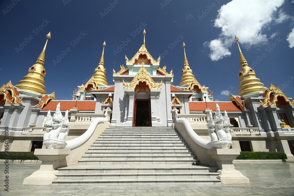 Wat Tang Sai or Tang Sai temple Beautiful temple on the top of Thong chai mountain in Prachuap Khiri khan, Thailand 