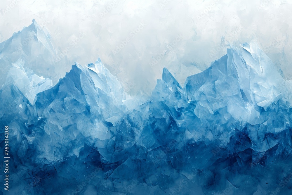 Frosty Winter ice mountains. Nature travel sky. Generate Ai