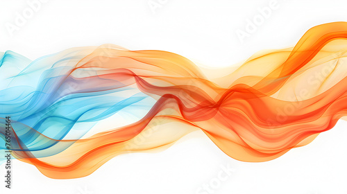 Isolated abstract color wave with white background ,abstract colorful background with smooth wavy lines