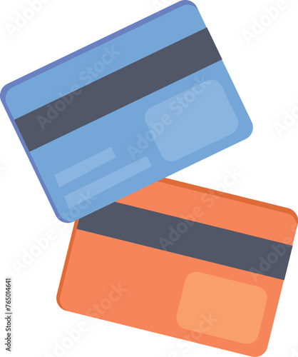 Credit and debit cards cartoon icon. Bank finance money
