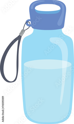 Hiking water bottle cartoon icon. Drink container
