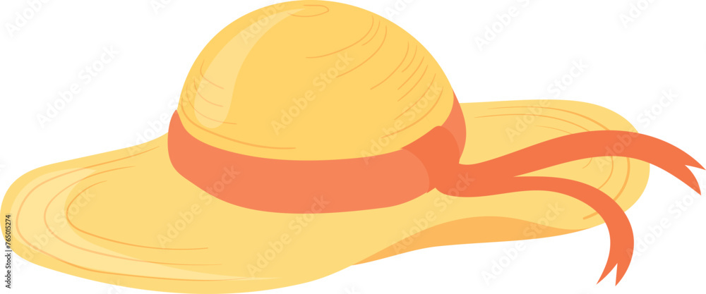 Straw hat color icon. Summer female fashion Straw hat color icon. Summer female fashion