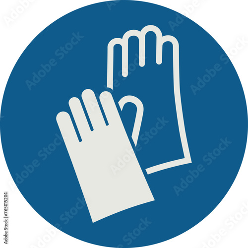 OBLIGATION SIGN PICTOGRAM, WEAR PROTECTIVE GLOVES ISO 7010 - M009.eps
