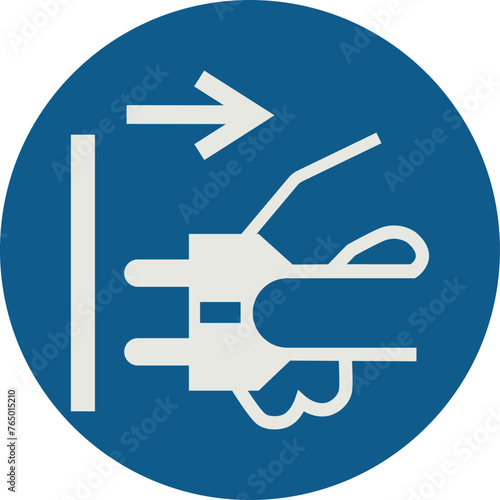 OBLIGATION SIGN PICTOGRAM, DISCONNECT MAINS PLUG FROM ELECTRICAL OUTLET ISO 7010 - M006.eps