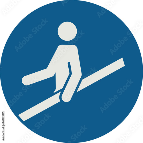 OBLIGATION SIGN PICTOGRAM, USE HANDRAIL ISO 7010 - M012.eps