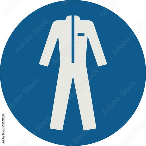 OBLIGATION SIGN PICTOGRAM, WEAR PROTECTIVE CLOTHING ISO 7010 - M010.eps