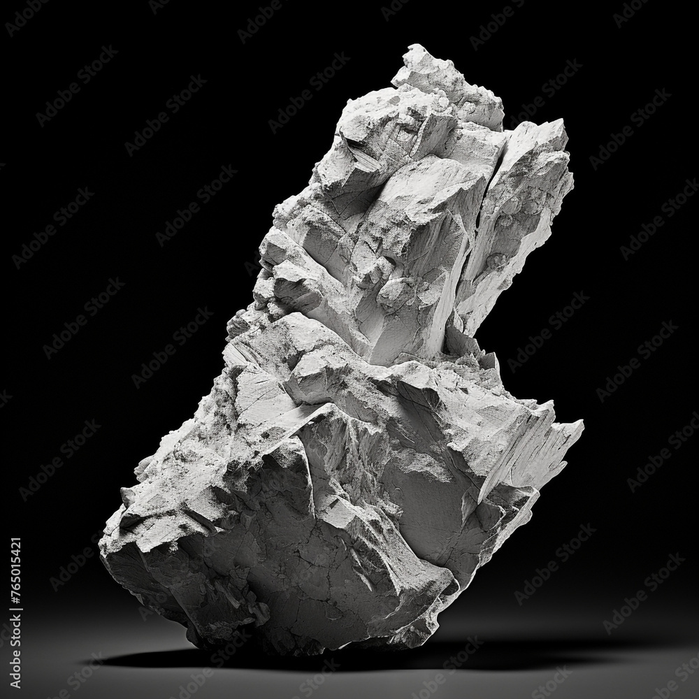 pictures of a minimalistic rock on a black background, in the style of ambient occlusion сreated with Generative Ai