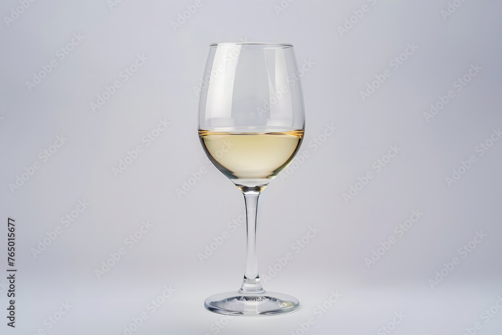 White wine glass isolated on white background