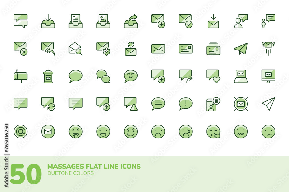 Set vector icon of message and communication with duotone colors. Flat line icon. Editable icon. Suitable for ui design Set vector icon of message and communication with duotone colors. Flat line icon. Editable icon. Suitable for ui design