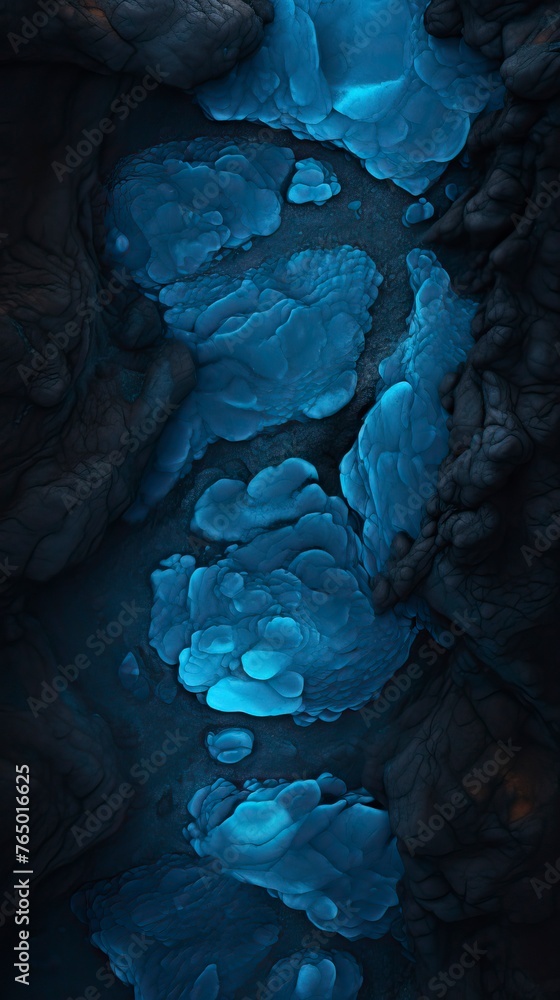 Fototapeta premium Blue abstract lava stone texture background