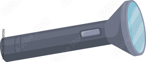 Electric torch lamp. Pocket flashlight cartoon icon