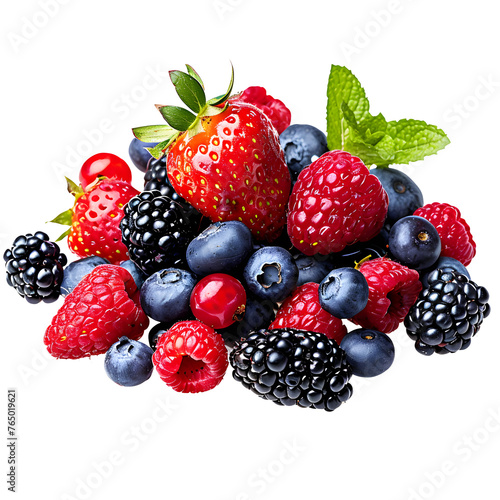 Berries on white background