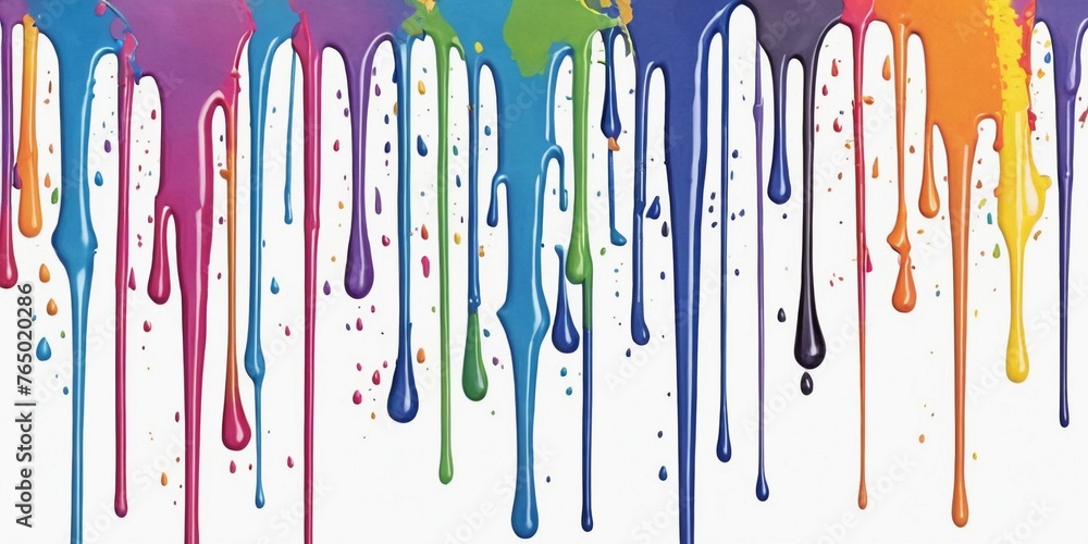 Colorful dripping paint on a white background. Colorful dripping paint on a white background.