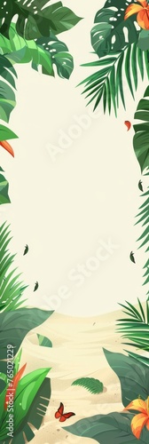 Summer Style Vector Illustration Border Banner Art Background with Empty Copy Space created with Generative AI Technology © Sentoriak