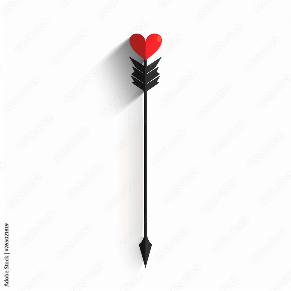 Cupid’s arrow with heart symbolize love