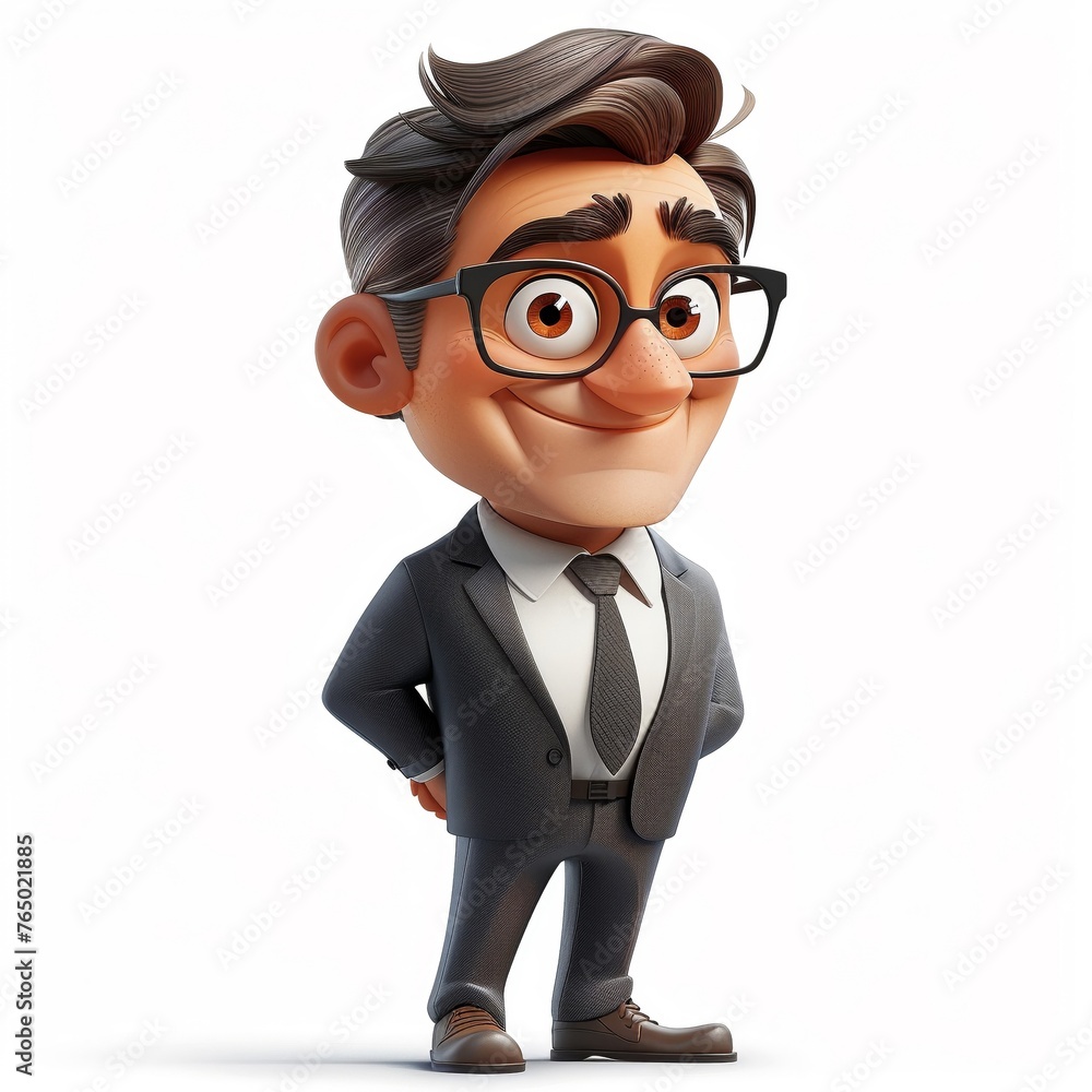 Character model executive a whimsical business mascot on white background for diecut transparency starring in office life cartoons Character model executive a whimsical business mascot on white background for diecut transparency starring in office life cartoons