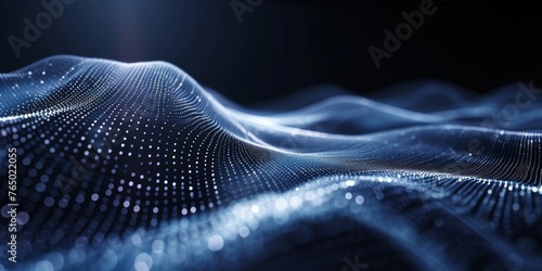 Futuristic hi-tech design with particle wave abstract background