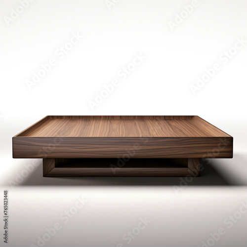 a modern solid wood square coffee table with a simple design сreated with Generative Ai