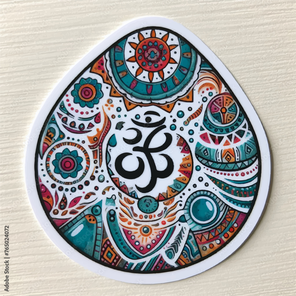 stone sticker illustration in boho style stone sticker illustration in boho style