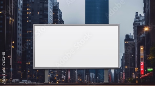 Design a blank billboard mockup, offering a clean canvas for various visual presentations. Showcase the versatility of the mockup, suitable for displaying advertisements, announcements, or promotional