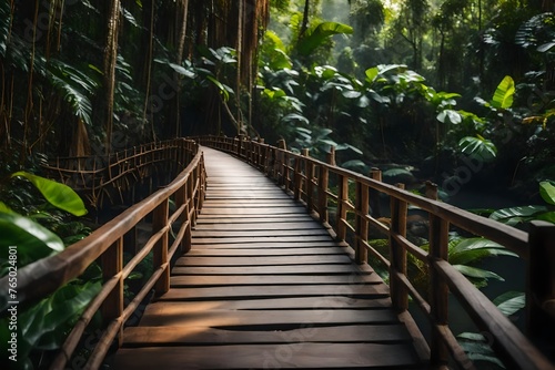 wooden bridge in the forest