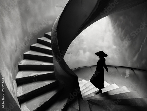 girl on the spiral stairs photo