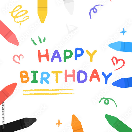 colorful crayon banner for birthday party
