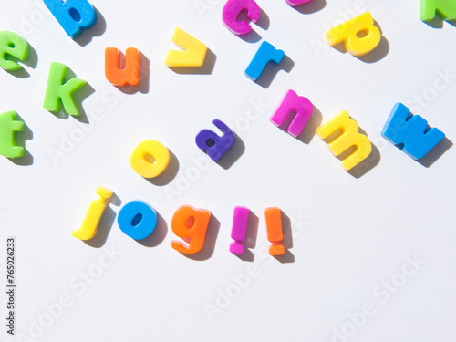Fridge magnet letters spell   jog    
