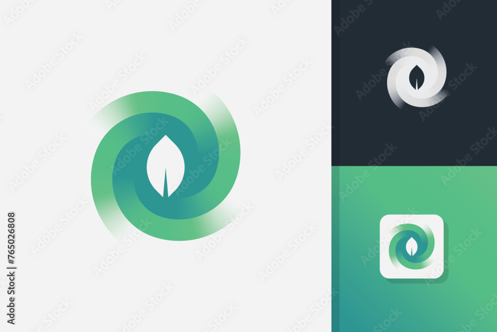 circle leaf logo design vector template circle leaf logo design vector template