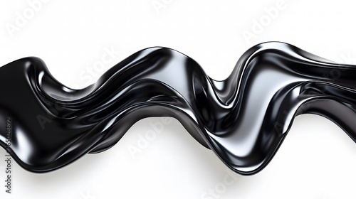 Shiny black Smooth Waves Surface background