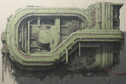 Futuristic International Gothic Graffiti: A Vibrant Blend of Hi-Tech Style and Urban Expression photo