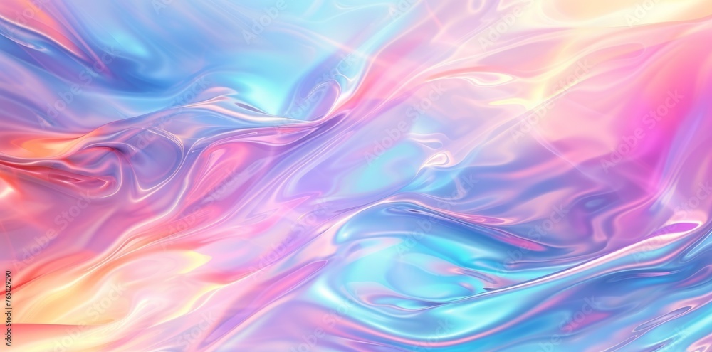 Experience the mesmerizing holographic gradient in a soft pastel abstract background Experience the mesmerizing holographic gradient in a soft pastel abstract background