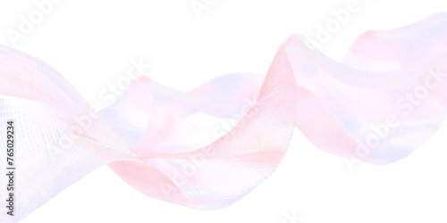 Ribbon made of a thin delicate medical mesh isolated on transparent png. 