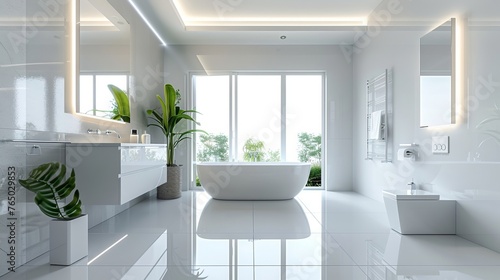 Bright Luxury Modern Bathroom © Ariestia