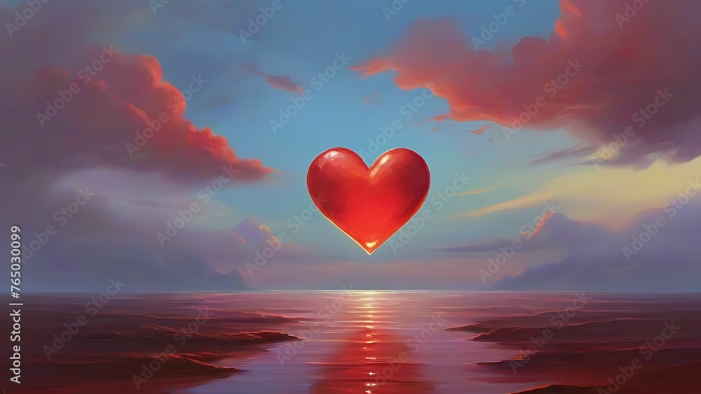 Red heart illustration background