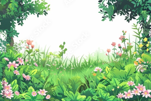 Spring Style Vector Illustration Border Banner Art Background with Empty Copy Space created with Generative AI Technology © Sentoriak
