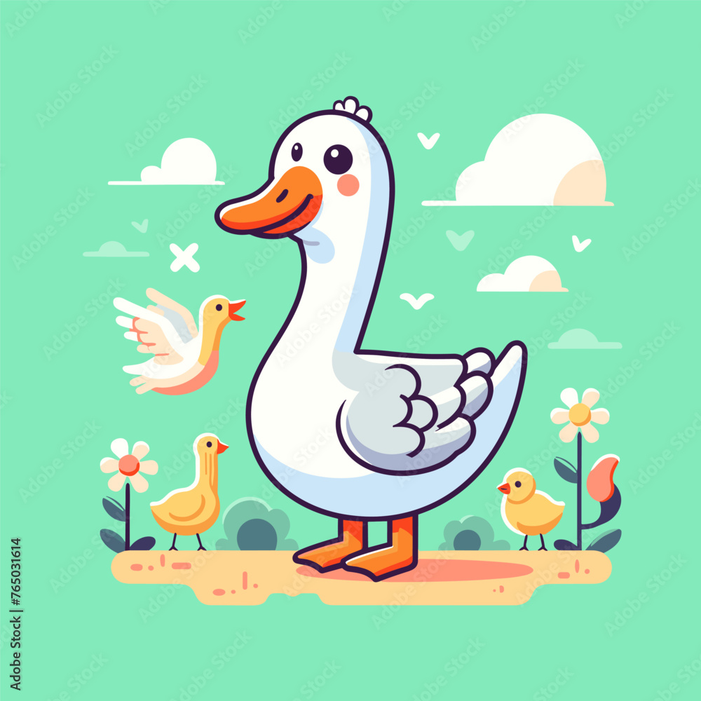 cartoon white goose clip art sticker cartoon white goose clip art sticker