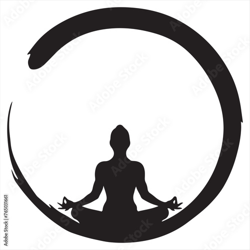 Recorte laser de persona meditando. Vector para corte laser en MDF. Plantilla para corte laser de persona meditando. Panel decorativo para corte laser. MDF. Decoración de interiores.