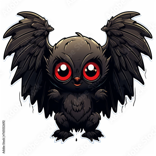 a cute mothman cartoon cutout сreated with Generative Ai