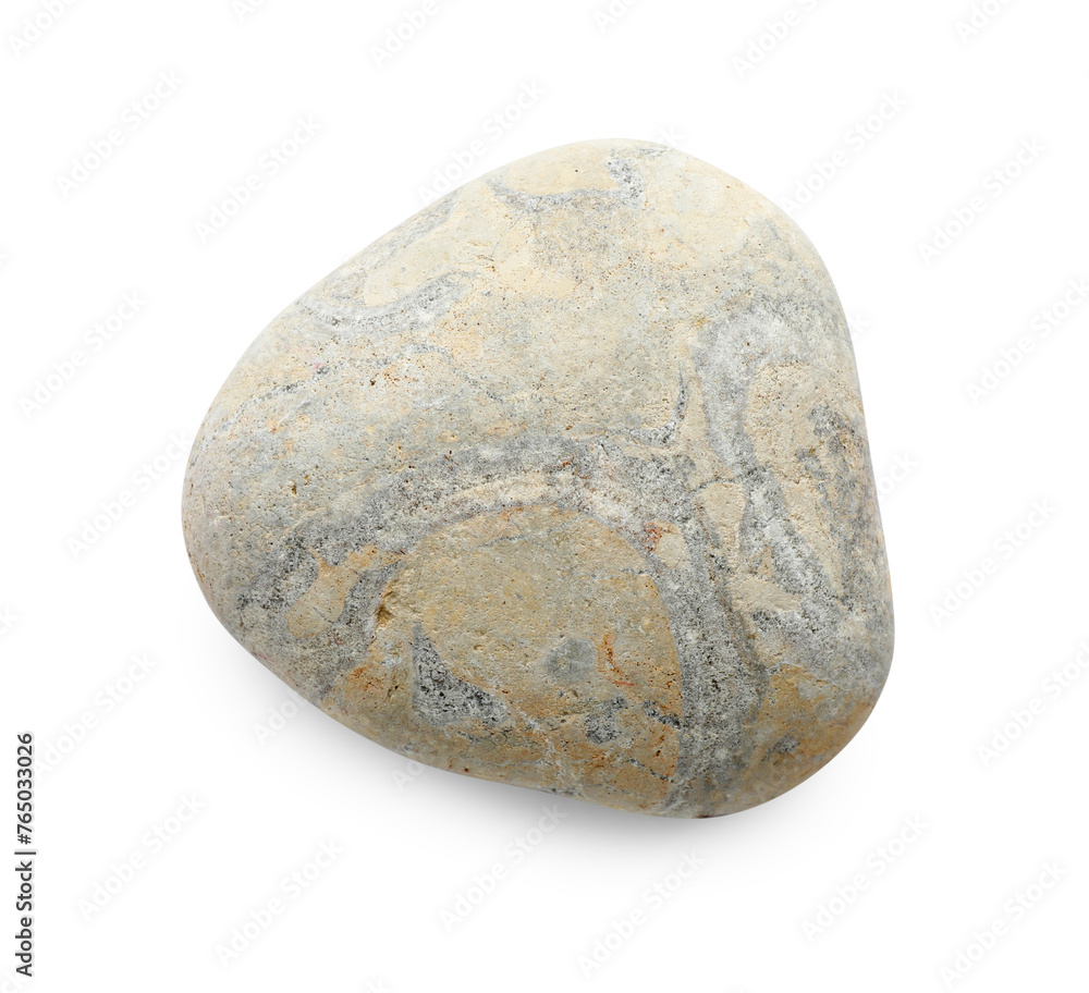 One light stone isolated on white, top view One light stone isolated on white, top view