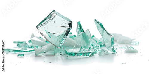 Glass shards shattered isolated on transparent png. 