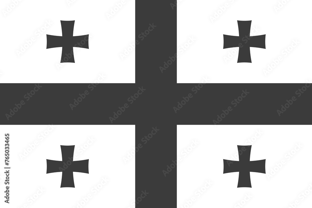 Obraz premium Georgia flag - greyscale monochrome vector illustration. Flag in black and white