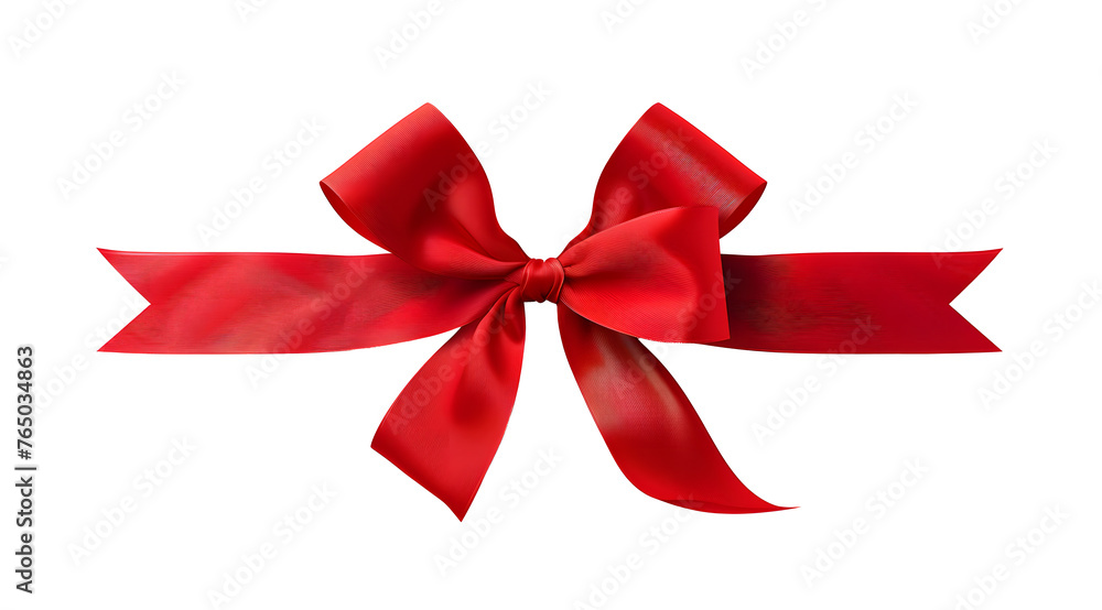 ribbon, red ribbon bow isolated on transparent background.